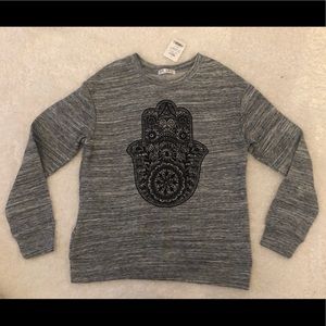 Awake grey hamsa long sleeve shirt
